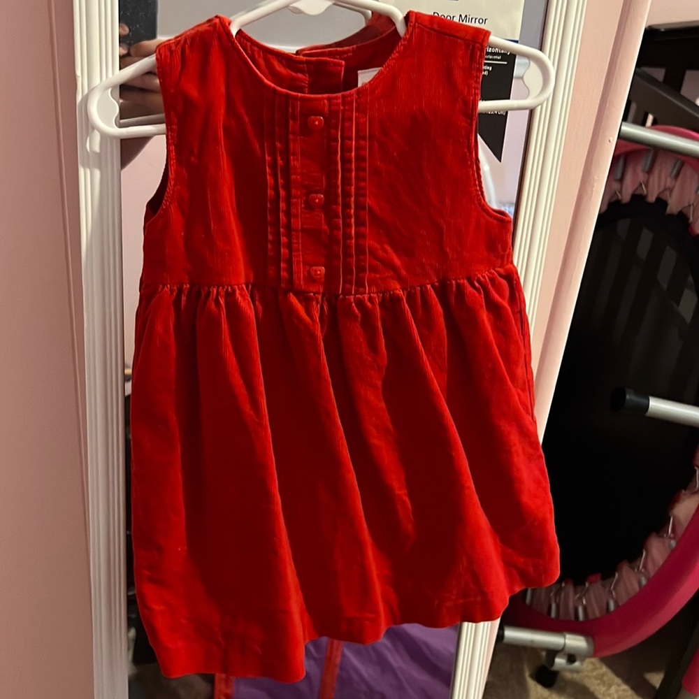 Red corduroy dress size 18-24M